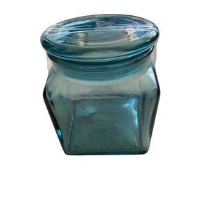 Pier 1 Large Storage Jar Blue Tinted Container Home Decor Art Crafts Kitchen